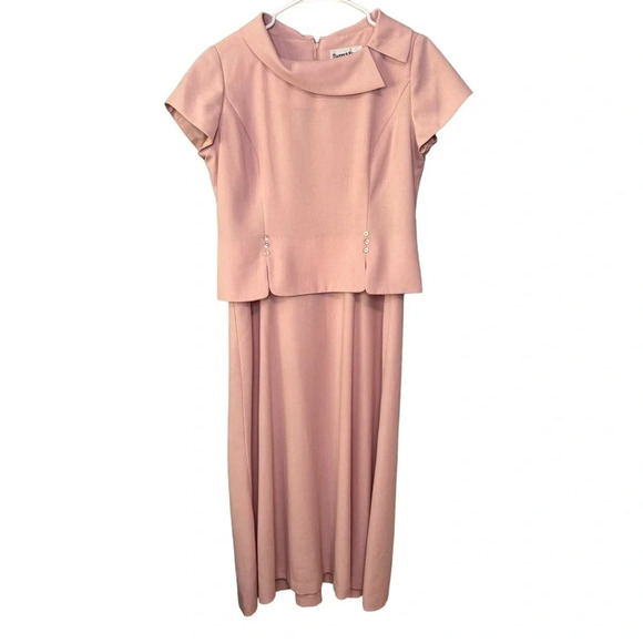 ✨3/$20✨ Danny & Nicole Light Pink Maxi Dress Size 12P Petite - Picture 1 of 11